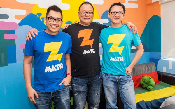 Zapzapmath co founders from left Adam Goh Max Teh and John Ng